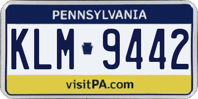 PA license plate KLM9442