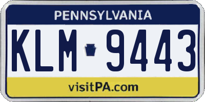 PA license plate KLM9443