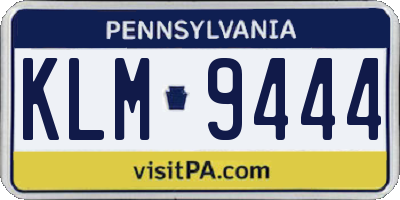 PA license plate KLM9444
