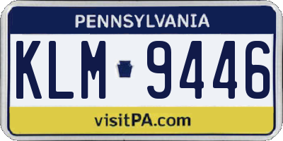 PA license plate KLM9446