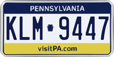 PA license plate KLM9447