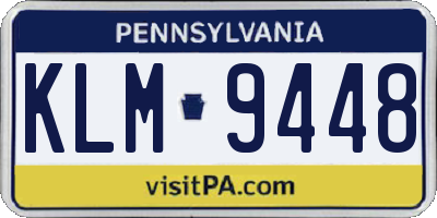 PA license plate KLM9448
