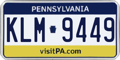 PA license plate KLM9449