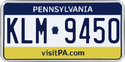 PA license plate KLM9450