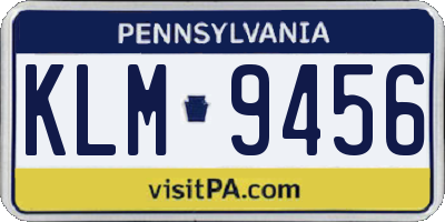 PA license plate KLM9456