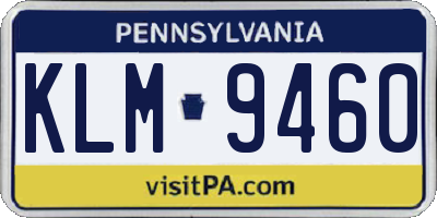 PA license plate KLM9460