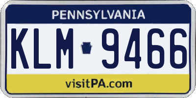 PA license plate KLM9466
