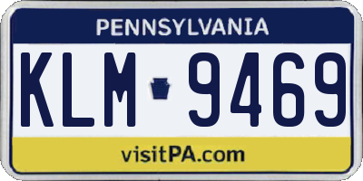 PA license plate KLM9469