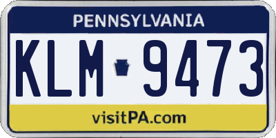 PA license plate KLM9473
