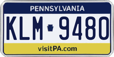 PA license plate KLM9480