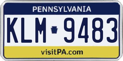 PA license plate KLM9483