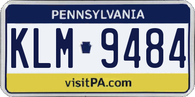 PA license plate KLM9484