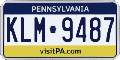 PA license plate KLM9487