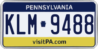 PA license plate KLM9488
