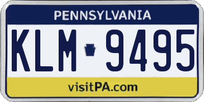 PA license plate KLM9495