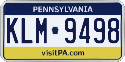 PA license plate KLM9498