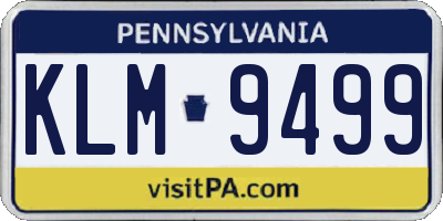 PA license plate KLM9499