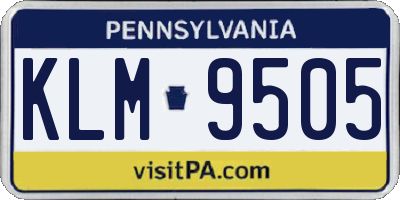 PA license plate KLM9505
