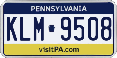 PA license plate KLM9508