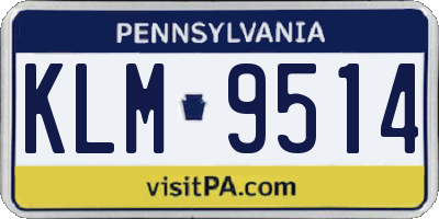 PA license plate KLM9514
