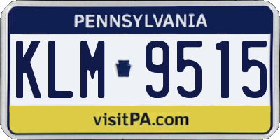 PA license plate KLM9515