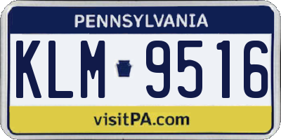PA license plate KLM9516