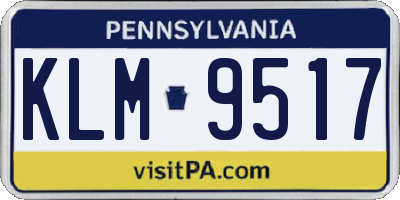 PA license plate KLM9517