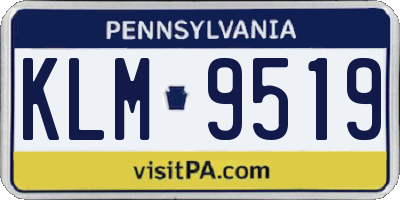 PA license plate KLM9519