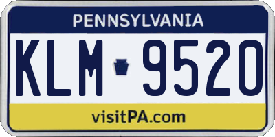PA license plate KLM9520