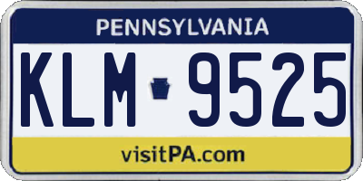 PA license plate KLM9525