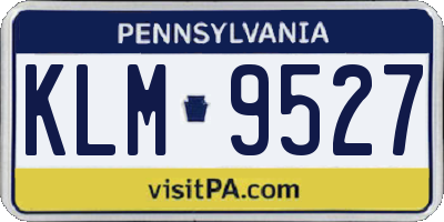 PA license plate KLM9527