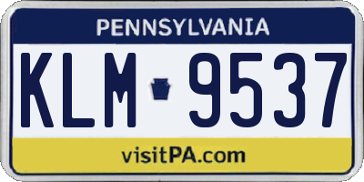 PA license plate KLM9537