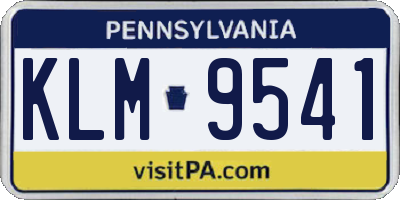 PA license plate KLM9541