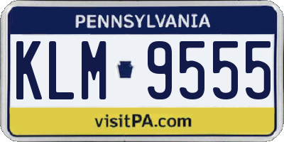 PA license plate KLM9555