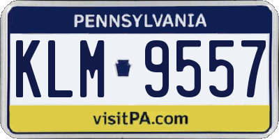 PA license plate KLM9557