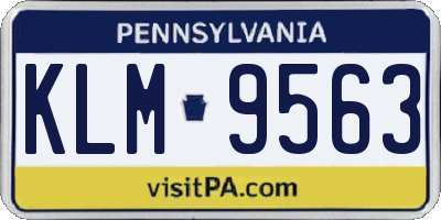 PA license plate KLM9563