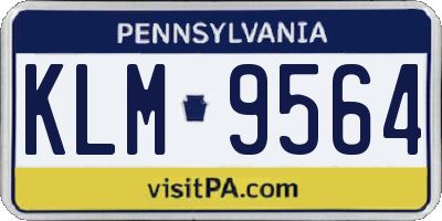 PA license plate KLM9564
