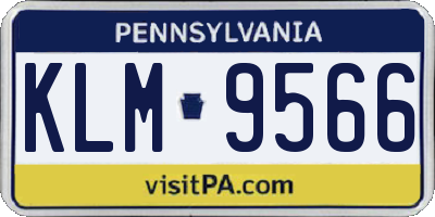 PA license plate KLM9566