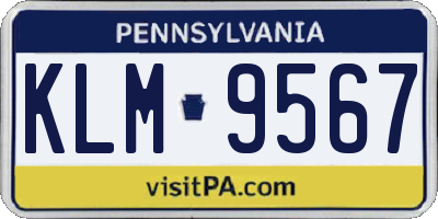 PA license plate KLM9567