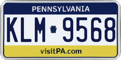 PA license plate KLM9568