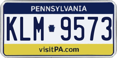 PA license plate KLM9573