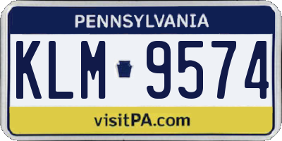 PA license plate KLM9574