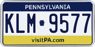 PA license plate KLM9577
