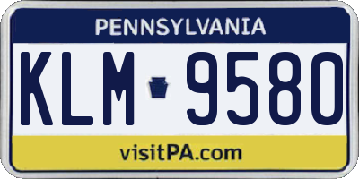 PA license plate KLM9580