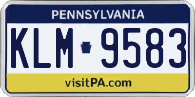 PA license plate KLM9583