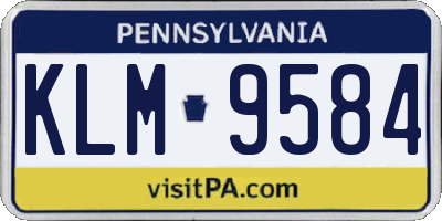 PA license plate KLM9584