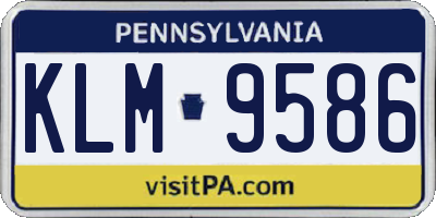 PA license plate KLM9586