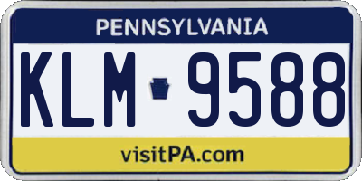 PA license plate KLM9588