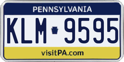 PA license plate KLM9595