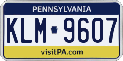 PA license plate KLM9607